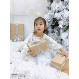  Đầm linen xẻ lưng V bé gái 