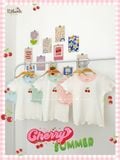  Bộ thun waffle sợi tre áo tay ngắn - quần shorts bé gái - BB-24BOBG036 - 8935334001800 