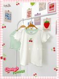  Bộ thun waffle sợi tre áo tay ngắn - quần shorts bé gái - BB-24BOBG036 - 8935334001800 