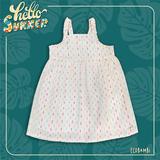  Đầm bé gái 2 dây cotton dệt hoạ tiết nổi 