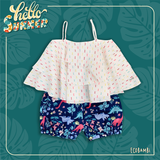  Set áo dây - quần bí bé gái cotton hoạ tiết 