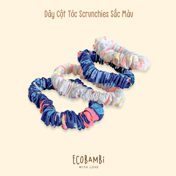  Scrunchies sắc màu - bản nhỏ 