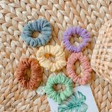 Scrunchies sắc màu cotton bubble - bản nhỏ 