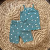  Bộ thun rib Hàn hoạ tiết chấm bi dành cho bé gái Ecobambi 