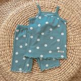  Bộ thun rib Hàn hoạ tiết chấm bi dành cho bé gái Ecobambi 