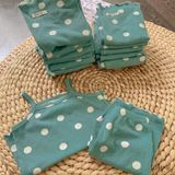  Bộ thun rib Hàn hoạ tiết chấm bi dành cho bé gái Ecobambi 