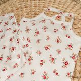  Bộ thun rib Hàn hoạ tiết hoa nhí dành cho bé gái Ecobambi 