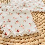  Bộ thun rib Hàn hoạ tiết hoa nhí dành cho bé gái Ecobambi 