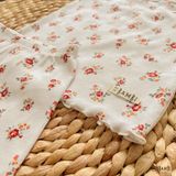  Bộ thun rib Hàn hoạ tiết hoa nhí dành cho bé gái Ecobambi 