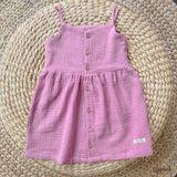  Đầm 2 dây bé gái muslin cotton Ecobambi 