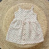 Đầm 2 dây bé gái muslin cotton Ecobambi hoạ tiết hoa nhí 