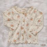  Áo khoác Cardigan thun gân cotton bé gái tay dài ECOBAMBI 