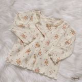  Áo khoác Cardigan thun gân cotton bé gái tay dài ECOBAMBI 