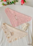  Combo 2 khăn sữa cotton cho bé in hoạ tiết hoa và gấu Ecobambi 