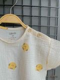  Áo UNISEX cotton Muslin TAY NGẮN phong cách Hàn Quốc năng động in hoạ tiết cho bé 