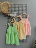  Đầm CÔNG CHÚA dáng xoè babydoll hai dây cotton muslin hoạ tiết dành cho bé gái - Ecobambi 