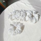  Scrunchies cotton thêu hoạ tiết - bản to 