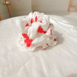  Scrunchies cotton thêu hoạ tiết - bản to 