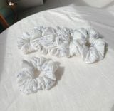  Scrunchies cotton thêu hoạ tiết - bản to 