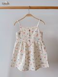  Đầm xoè 2 dây cotton muslin in hoạ tiết đáng yêu cho bé gái ECOBAMBI - 8935334000827 
