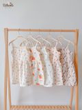  Đầm xoè 2 dây cotton muslin in hoạ tiết đáng yêu cho bé gái ECOBAMBI - 8935334000827 