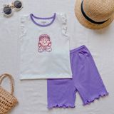  [PREMIUM] Bộ cánh tiên bé gái chất liệu thun Pointelle dệt hoa nổi cao cấp in họa tiết đáng yêu ECOBAMBI 