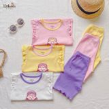  [PREMIUM] Bộ cánh tiên bé gái chất liệu thun Pointelle dệt hoa nổi cao cấp in họa tiết đáng yêu ECOBAMBI 