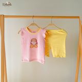  [PREMIUM] Bộ cánh tiên bé gái chất liệu thun Pointelle dệt hoa nổi cao cấp in họa tiết đáng yêu ECOBAMBI 