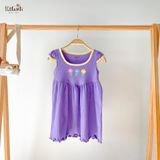  [PREMIUM] Đầm công chúa eo tim bé gái chất liệu thun Pointelle phiên bản Premium dệt hoa nổi cao cấp in họa tiết đáng yêu ECOBAMBI 