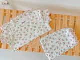  Bộ bé gái TAY NGẮN, QUẦN LỬNG thun rib phong cách Hàn Quốc in hoạ tiết hoa nhí dễ thương cho bé yêu ECOBAMBI - 8935334000834 
