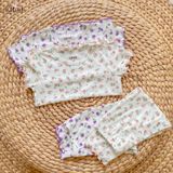  Bộ bé gái TAY NGẮN, QUẦN LỬNG thun rib phong cách Hàn Quốc in hoạ tiết hoa nhí dễ thương cho bé yêu ECOBAMBI - 8935334000834 