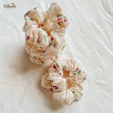  Scrunchies cotton in hoạ tiết - bản nhỏ 