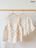  Bộ cotton muslin sát nách nút cài giữa - quần shorts bèo mặc nhà nữ Innies - IN-23BONU001 - 8935334000926 
