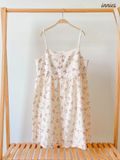 Đầm 2 dây cotton muslin, nút cài giữa, dáng xoè đáng yêu mặc nhà cho nữ Innies - IN-23DAMNU002 