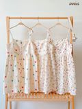  Đầm 2 dây cotton muslin, nút cài giữa, dáng xoè đáng yêu mặc nhà cho nữ Innies - IN-23DAMNU002 