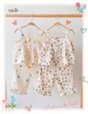  Bộ sát nách, QUẦN LỬNG cotton MUSLIN in hoạ tiết đáng yêu cho bé gái Ecobambi - BB-23BOBG007 - 8935334000964 