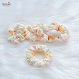  Scrunchies cotton muslin in hoạ tiết - bản nhỏ 