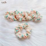 Scrunchies cotton muslin in hoạ tiết - bản nhỏ 
