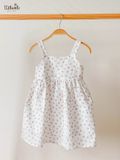  Đầm babydoll hai dây cotton thêu in hoạ tiết dành cho bé gái ECOBAMBI - BB-23DAMBG015 