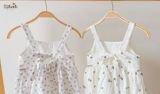  Đầm babydoll hai dây cotton thêu in hoạ tiết dành cho bé gái ECOBAMBI - BB-23DAMBG015 
