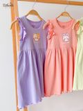  Đầm xoè cotton thun rib tay cánh tiên cho bé gái in họa tiết đáng yêu BB-23DAMBG012 - ECOBAMBI - 8935334001039 