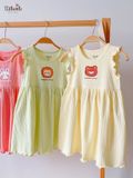  Đầm xoè cotton thun rib tay cánh tiên cho bé gái in họa tiết đáng yêu BB-23DAMBG012 - ECOBAMBI - 8935334001039 