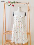  Đầm 2 dây cotton muslin, nút cài giữa, dáng xoè đáng yêu mặc nhà cho nữ Innies - IN-23DAMNU002 - 8935334000919 