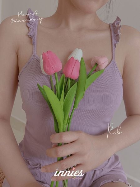  Bộ 2 dây cánh tiên cho nữ mặc nhà cao cấp, chất vải thun rib cotton co giãn và đàn hồi tốt Innies - IN-23BONU010 - 8935334001084 