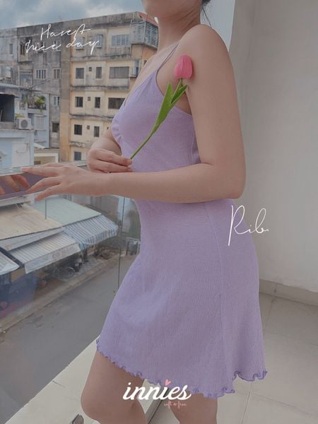  Đầm nữ 2 dây nhún ngực chất vải thun gân cotton co giãn và đàn hồi tốt - Innies - IN-23DAMNU005 - 8935334000773 