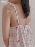  Đầm nữ 2 dây cánh tiên cotton muslin, dáng xoè in hoạ tiết đáng yêu mặc nhà cho nữ Innies - IN-23DAMNU012 - 8935334001152 