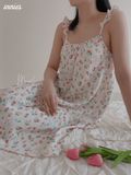  Đầm nữ 2 dây cánh tiên cotton muslin, dáng xoè in hoạ tiết đáng yêu mặc nhà cho nữ Innies - IN-23DAMNU012 - 8935334001152 