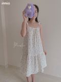  Đầm nữ 2 dây cánh tiên cotton muslin, dáng xoè in hoạ tiết đáng yêu mặc nhà cho nữ Innies - IN-23DAMNU012 - 8935334001152 