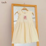  Đầm xoè cotton thun rib tay cánh tiên cho bé gái in họa tiết đáng yêu BB-23DAMBG012 - ECOBAMBI - Restock - 8935334001039 