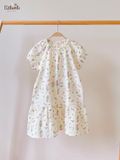  Đầm cotton muslin hoa cỏ mùa xuân dáng tay phồng - BB-23DAMBG002 - 8935334000148 